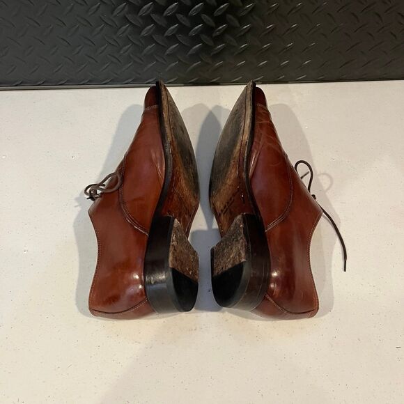 To Boot New York Adam Derrick Italy Cap Toe Oxfords Brown Leather Mens Size 9 - Picture 6 of 7
